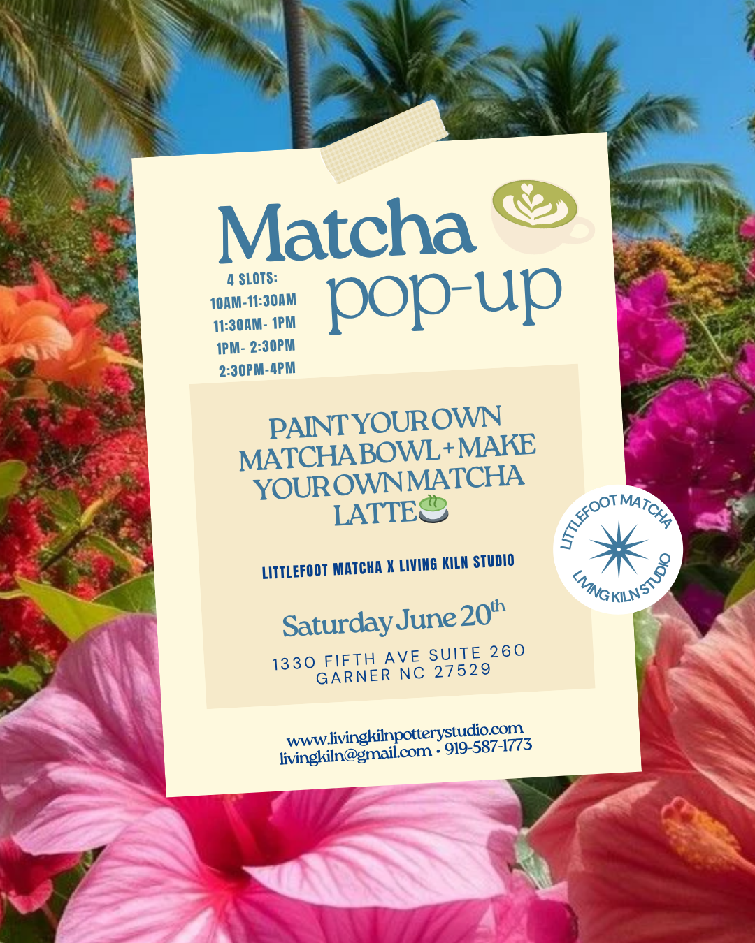 Matcha Pop-Up 1PM-2:30PM slot